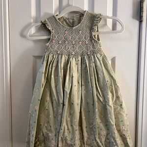 Floral Green Kids Dress